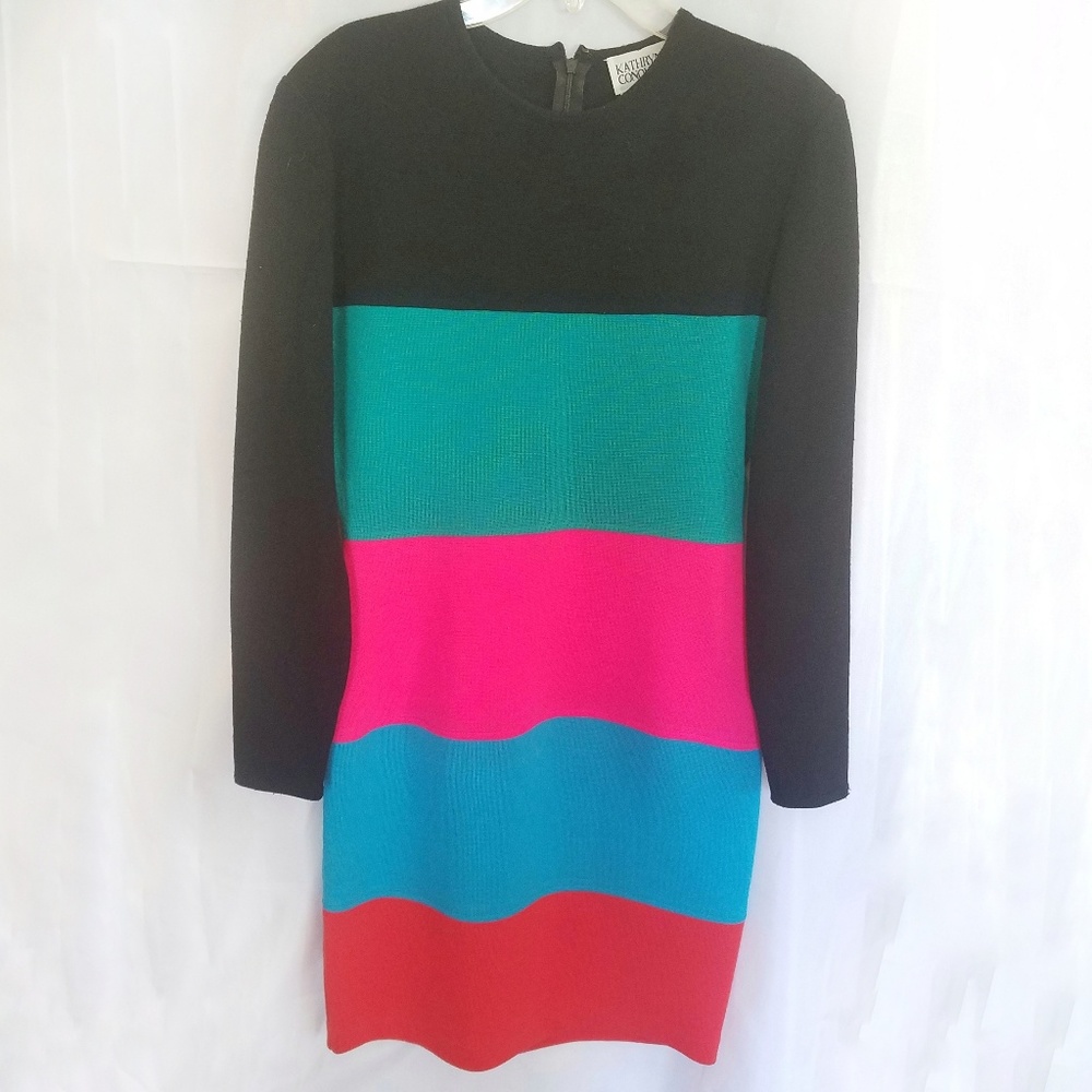 Vintage Kathryn Conover color block dress